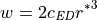 w = 2 c_\mathit{ED} {r^*}^3