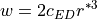 w = 2 c_{ED} r^{* 3}