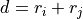 d = r_i + r_j