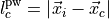l_c^{\mathrm{pw}} = \left| \vec{x}_i - \vec{x}_c \right|