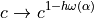 c \rightarrow c^{1 - h \omega(\alpha)}