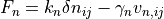 F_n = k_n \delta n_{ij} - \gamma_n v_{n,ij}