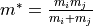 m^* = \frac{m_i
m_j}{m_i + m_j}