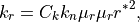k_r = C_k k_n \mu_r \mu_r {r^*}^2,