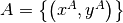 A = \left\{ \left(x^A,y^A \right) \right\}