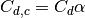 C_{d,c} = C_{d} \alpha
