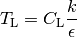 T_\mathrm{L} = C_\mathrm{L} \frac{k}{\epsilon}