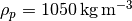 \rho_p = \SI{1050}{\kilogram\per\metre\cubed}