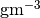 \mathrm{g } \mathrm{m}^{-3}