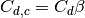 C_{d,c} = C_{d} \beta