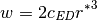 w = 2 c_\mathit{ED} {r^*}^3
