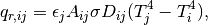 q_{r,ij} = \epsilon_j A_{ij} \sigma D_{ij} (T_j^4 - T_i^4),