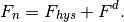 F_{n} = F_{hys} + F^{d}.