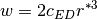 w = 2 c_{ED} r^{* 3}