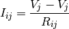 I_{ij} = \frac{V_j - V_j}{R_{ij}}