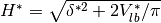 H^* = \sqrt{\delta^{*2} + 2 V_{lb}^*/\pi}