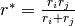 r^* = \frac{r_i
r_j}{r_i + r_j}