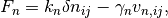F_n = k_n \delta n_{ij} - \gamma_n v_{n,ij},