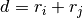 d = r_i + r_j