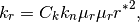 k_r = C_k k_n \mu_r \mu_r {r^*}^2,